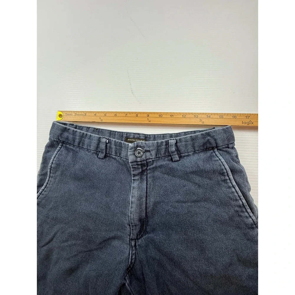 Banana Republic Mens Chino Shorts 34 Dark Wash Blue Stretch Cotton Casual 8.5 In
